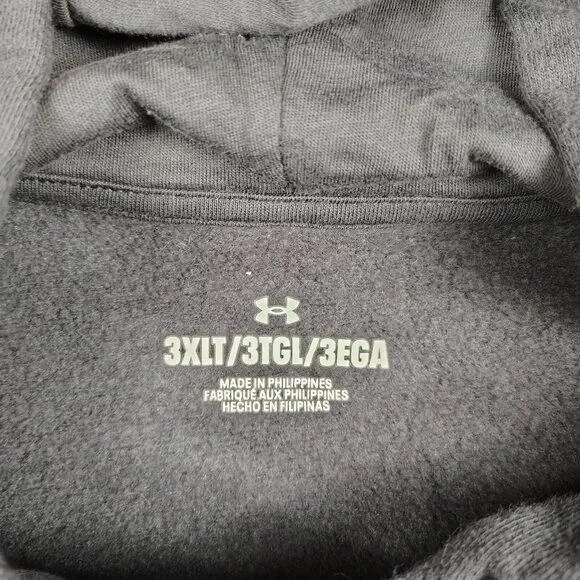 Under Armour Sweatshirt Mens 3XL Black Pullover Hoodie - Picture 4 of 8